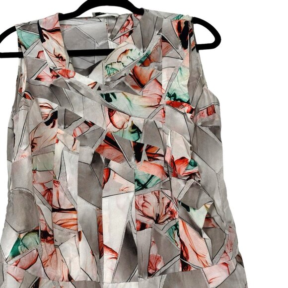 Ports 1961 100%‎ Silk Abstract Multicolor Floral Sleeveless Dress Size 44 Italy - Picture 3 of 14